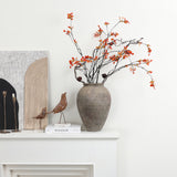 Old-World Gray with Brown Round Terracotta Vase,14.8''