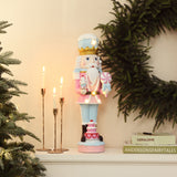 Christmas Pink Nutcracker Soldier Decor with Cake Lights, 2ft