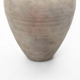 Old-World Gray with Brown Round Terracotta Vase,17.4''