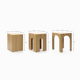 Archway Nesting Side Table,Oak-Set of 3