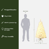 Pre-Lit White Fiber Optic Christmas Tree,5Ft