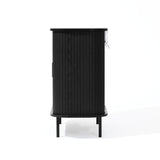 Aria 2-door tambour accent cabinet, black finish