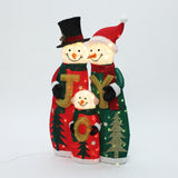 Christmas Lighted with JOY Snowman Family Yard Decoration,39.4''