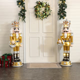 Christmas Soldier Nutcracker Holiday Decor with Wreath, 4FT
