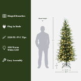 Pre-Lit Green Artificial Christmas Trees with Stand,7.5ft