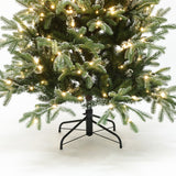 Pre-Lit Snowy Branches Fir Christmas Tree with Stand,6.5Ft