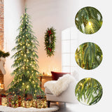 Pre-Lit Slim Artificial Cedar Christmas Tree, 7.5ft