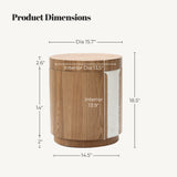 Wood Side Table with Hidden Storage, 18.5'' H