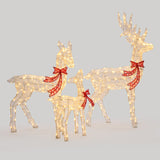 Holiday Deer Decoration with Timer and Lights, Set of 3
