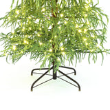 Pre-Lit Green Slender Cedar Christmas Tree with Stand,6ft