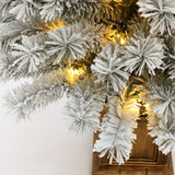 Pre-Lit Flocked Artificial Fir Christmas Tree in Pot, 5ft