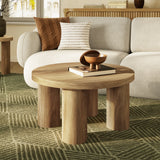 Alvin cylindrical coffee table with pillar legs