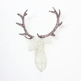 Christmas Deer Head Decoration with Lights and Timer, 12"H
