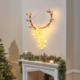 Christmas Deer Head Decoration with Lights and Timer, 12"H