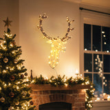 Christmas Deer Head Decoration with Lights and Timer, 12"H