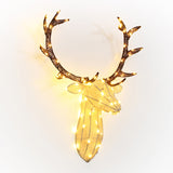 Christmas Deer Head Decoration with Lights and Timer, 12"H