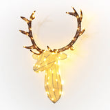 Christmas Deer Head Decoration with Lights and Timer, 12"H
