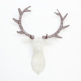 Christmas Deer Head Decoration with Lights and Timer, 12"H