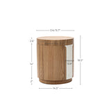 Modern Round Wood Storage Side Table,Ash 18.5''