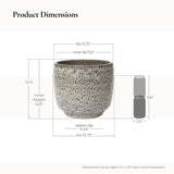 Stone Speckle Textured Ceramic Planter Pot, Gray 15.75"