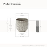 Stone Speckle Textured Ceramic Planter Pot, Gray 12"