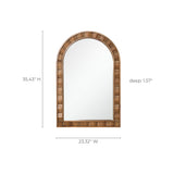 Rustic Solid Frame Arch Rectangle Wood Wall Mirror, 35"H