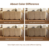 Mid-Century Modern Buffet Cabinet Sideboard with Slatted Design