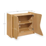 Modern Accent Cabinet with Adjustable Shelf, 2 Door Sideboard Buffet Caibnet, 35'' W