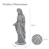 Grace MgO Virgin Mary Religious Garden Statue,Gray 30"