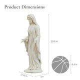 Grace MgO Virgin Mary Religious Garden Statue, Ivory 30''