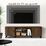 Leo Mid-Century Modern TV Stand with Storage for TVs up to 75''