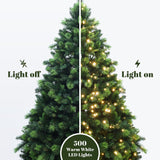 Pre-Lit Green Full  Pine Christmas Tree,7.5Ft