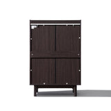 Modi Wenge Wood Storage Cabinet with Raised Sides, 29.5"