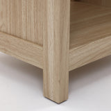 Oak Nightstand with Drawer and Open Shelf, Wooden Bedside Table for Bedroom, 21.65''