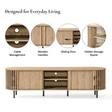 Wood TV Stand with Sliding Doors for TVs up to 75''