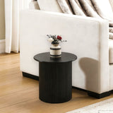 Compact Round Side Table, Black, 15'' H