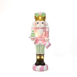 Christmas Nutcracker Pink Soldier with Candy Tree Lights, 4ft