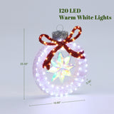 Christmas Tinsel Ornament Holiday Decoration with Lights，2ft