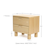 Oak Nightstand with Drawers, 21.6'' H