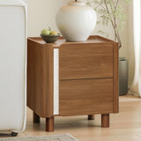 Brown Nightstand with 2 Drawers, 21.6'' H