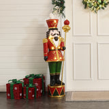 Christmas Traditional Nutcracker King Red with Lights, 4ft