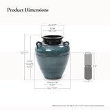 Ocean Blue Round Tall Ceramic Vase, 15.8"H