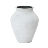 Cement Antique White Vase, 15.8'' H