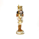 Christmas Soldier Nutcracker Decor in White & Gold with Lights, 4 ft