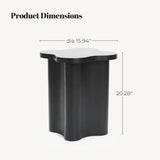 Black Side Table with Petal-Shaped Design, 20.3'' H