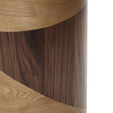 Modern Wood Round Side Table,Natural & Dark,20.25''