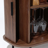 Aria 2-door tambour accent cabinet, dark oak finish