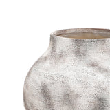 Marble White with Brown Stoneware Round Vase,12.2''