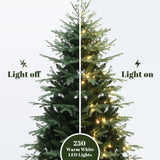 Pre-Lit Green Artificial Christmas Tree with Potted, 6ft