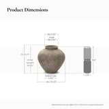 Earthy Gray-Brown Finish Rustic Terracotta Vase, 10.2"H